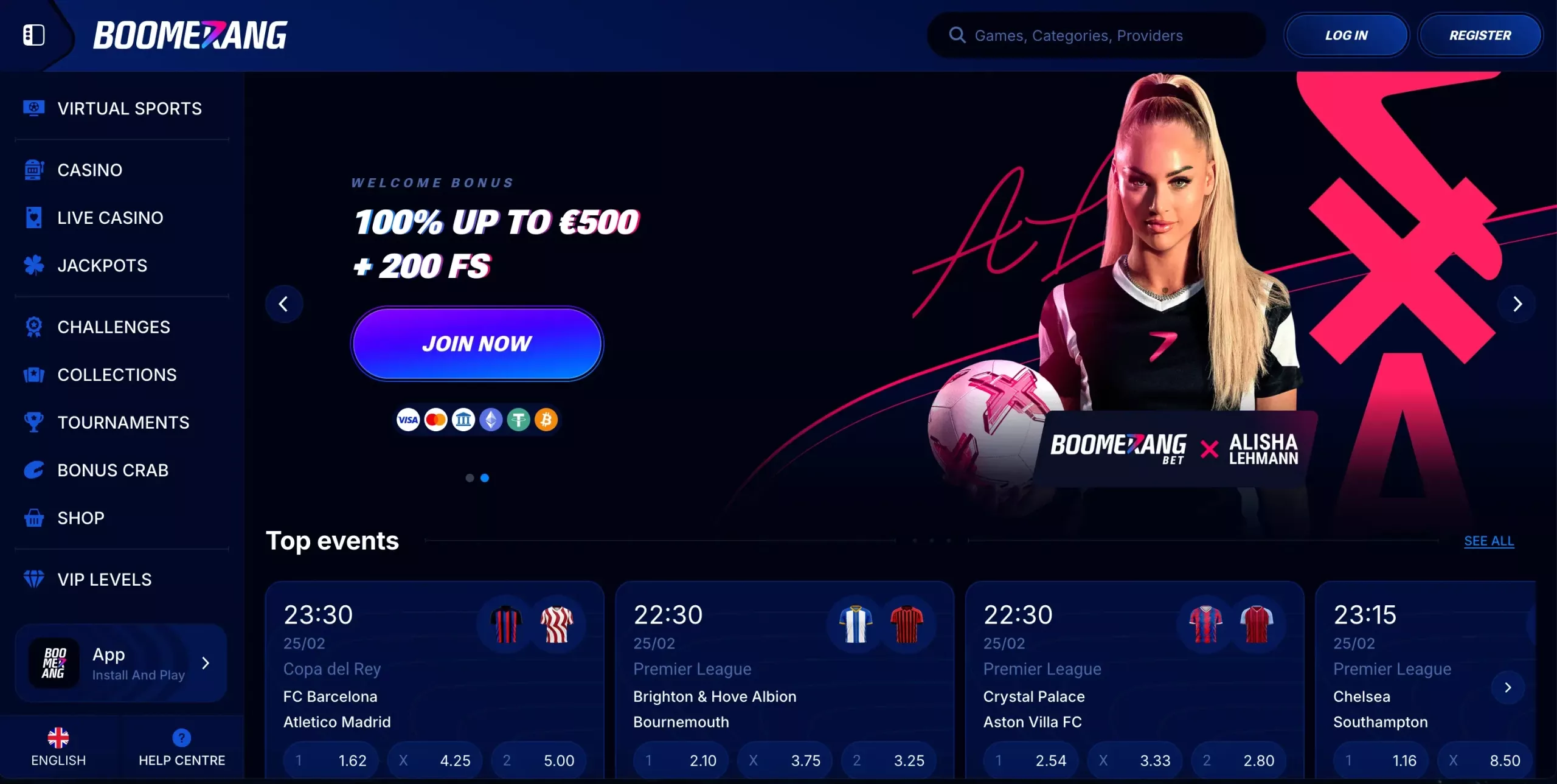 boomerang bet mobilna različica TOC 7