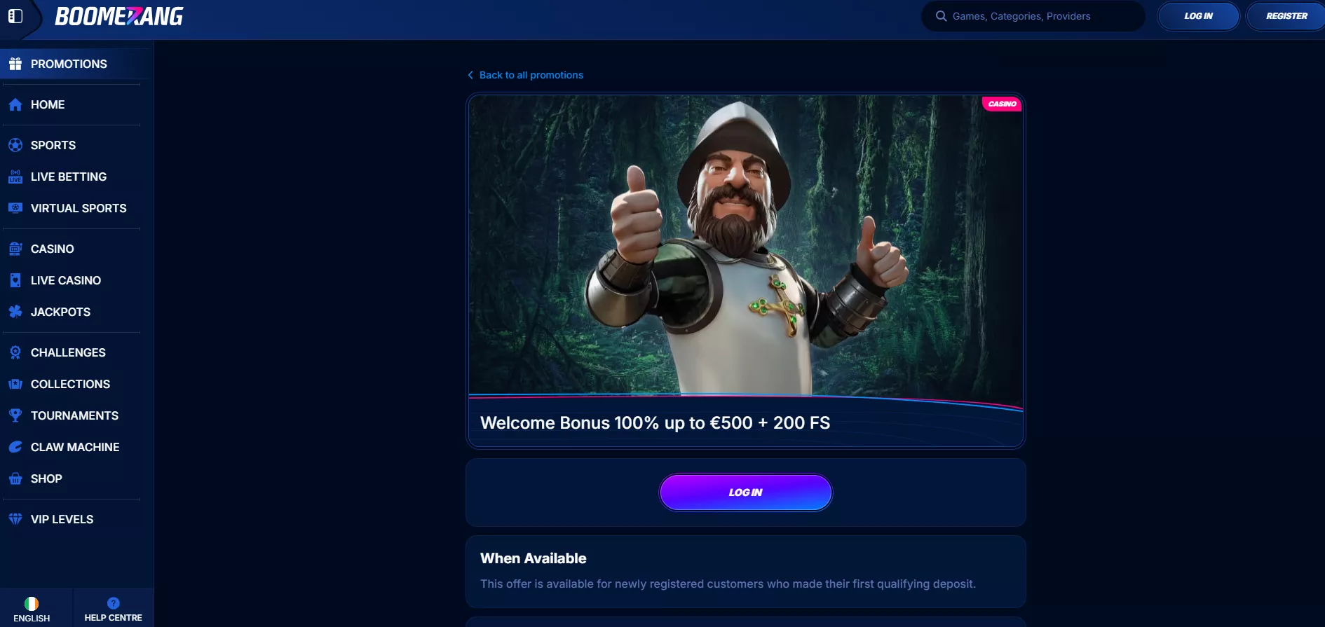 boomerang bet mobilná verzia TOC 1